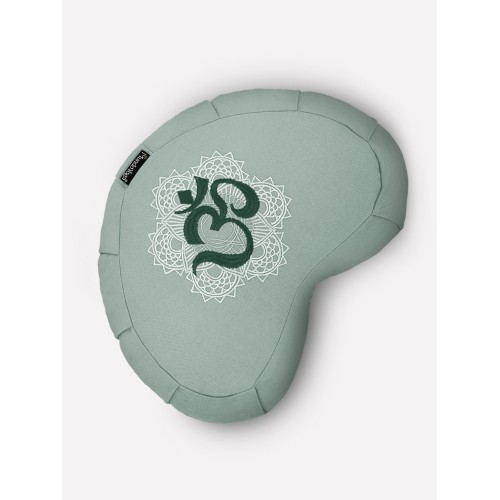 Zafu ergonomisch mit OM Stickerei - Meditationskissen mit Stickerei - MundoYoga Yoga Shop, spezialisiert auf Yoga
