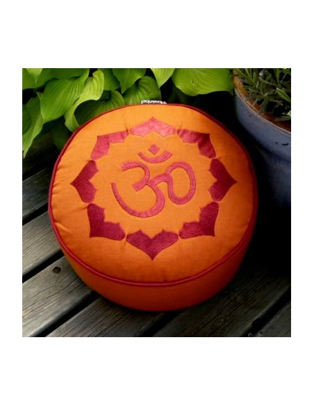 Zafu - Rondino-OM - Meditationskissen mit Stickerei - MundoYoga Yoga Shop, spezialisiert auf Yoga