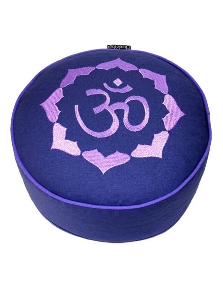 Zafu - Rondino-OM - Broderie Zafus - MundoYoga Boutique de yoga spécialisée dans le yoga
