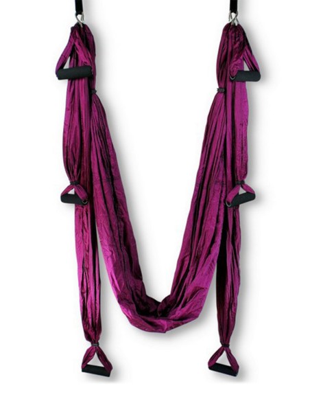 BalancelleYoga aérien - Aubergine - Unicolore - MundoYoga Boutique de yoga spécialisée dans le yoga