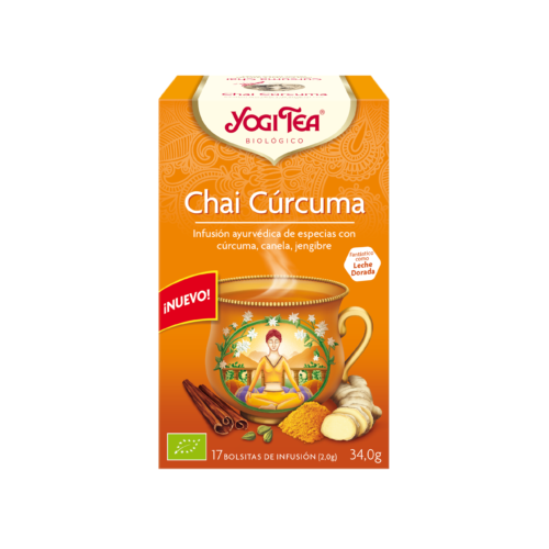 Yogitea Chai au curcuma - Infusions de Yogi Tea - MundoYoga Boutique de yoga spécialisée dans le yoga