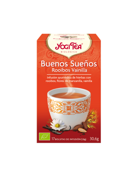 Yogitea Bons Sonhos Rooibos Baunilha - Infusões de chá Yogi - MundoYoga Loja de Yoga especializada em Yoga