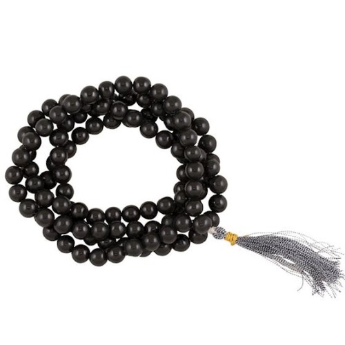 Mala de Agata, couleur noire - Malas - MundoYoga Boutique de yoga spécialisée dans le yoga