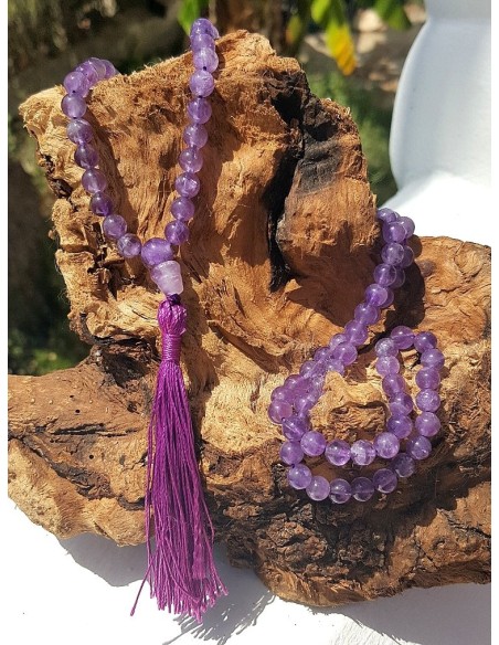 Mala de Amatista, boule de 6 mm - Malas - MundoYoga Boutique de yoga spécialisée dans le yoga