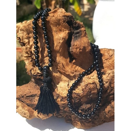 Mala schwarzer Turmalin, 6mm - Malas - MundoYoga Yoga Shop, spezialisiert auf Yoga