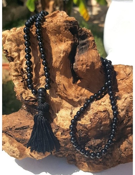 Mala tourmaline noire, 6mm - Malas - MundoYoga Boutique de yoga spécialisée dans le yoga