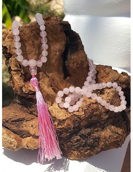 Mala de Cuarzo Rosa - Malas - MundoYoga Tienda Especializada en Yoga