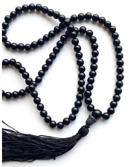Mala tourmaline noire, 6mm - Malas - MundoYoga Boutique de yoga spécialisée dans le yoga