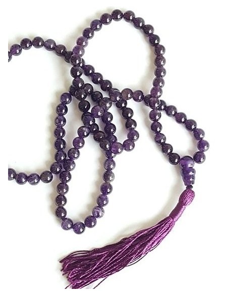Mala de Amatista, boule de 6 mm - Malas - MundoYoga Boutique de yoga spécialisée dans le yoga