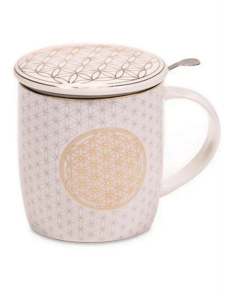 Flower of Life Mug, gold - Pitchers, Cups, Bottles - MundoYoga Yoga Shop Specializing in Yoga