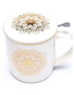 Tasse Mandala Doré - Pichets, tasses, bouteilles - MundoYoga Boutique de yoga spécialisée dans le yoga
