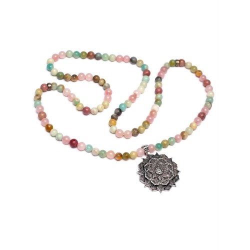 Mala-Kette mit Lotusblume, 8mm - Malas - MundoYoga Yoga Shop, spezialisiert auf Yoga