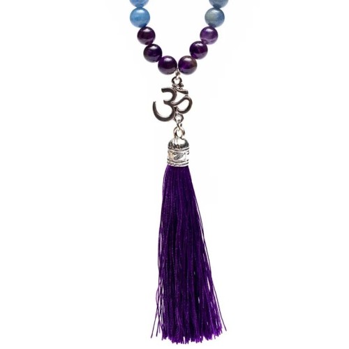 Elegant mala with amethyst, aventurine and quartz beads - Malas - MundoYoga Yoga Shop Specializing in Yoga