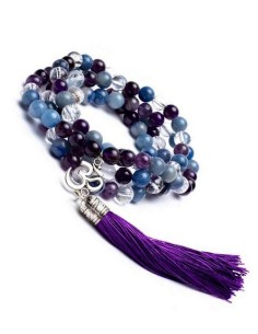 Mala de Amatista, Aventurine et Cristal de roche - Malas - MundoYoga Boutique de yoga spécialisée dans le yoga