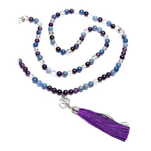 Elegant mala with amethyst, aventurine and quartz beads - Malas - MundoYoga Yoga Shop Specializing in Yoga