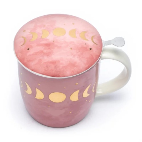 Taza Fases Lunares, rosa-dorado - Jarras, Tazas, Botellas - MundoYoga Tienda Especializada en Yoga