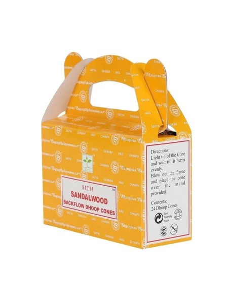 Conos de reflujo, Satya, Sándalo - Incienso y incensarios de Reflujo - MundoYoga Tienda Especializada en Yoga