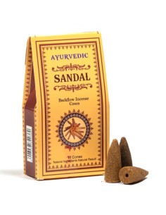 Conos de reflujo ayurvédicos, Sándalo - Incienso y incensarios de Reflujo - MundoYoga Tienda Especializada en Yoga