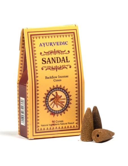 Cones de reflux ayurvédiques, bois de santal - Encens et Reflux Brûleurs d'encens - MundoYoga Boutique de yoga spécialisée dans 