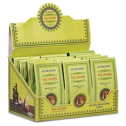 Cones de reflux ayurvédiques, Nag Champa - Encens et Reflux Brûleurs d'encens - MundoYoga Boutique de yoga spécialisée dans le y