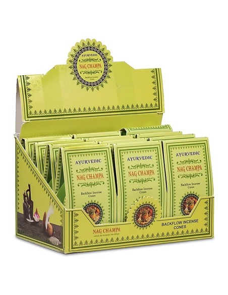 Cones de reflux ayurvédiques, Nag Champa - Encens et Reflux Brûleurs d'encens - MundoYoga Boutique de yoga spécialisée dans le y