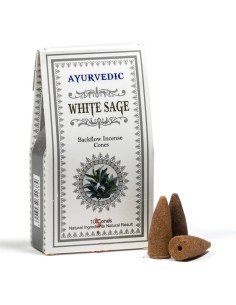 Ayurvedic Reflux Cones, White Sage - Reflux incense and censers - MundoYoga Yoga Shop Specializing in Yoga