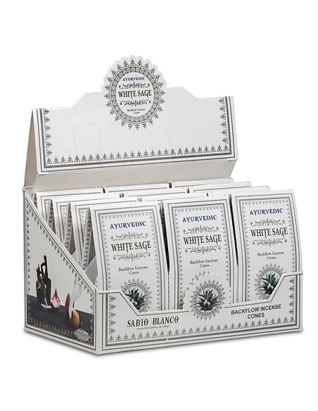Ayurvedische Refluxkegel, Weißer Salbei - Räucherkegel und Reflux Räuchergefäße - MundoYoga Yoga Shop, spezialisiert auf Yoga