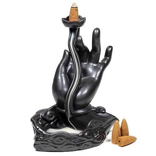 Reflux incense burner, Hand with Loto