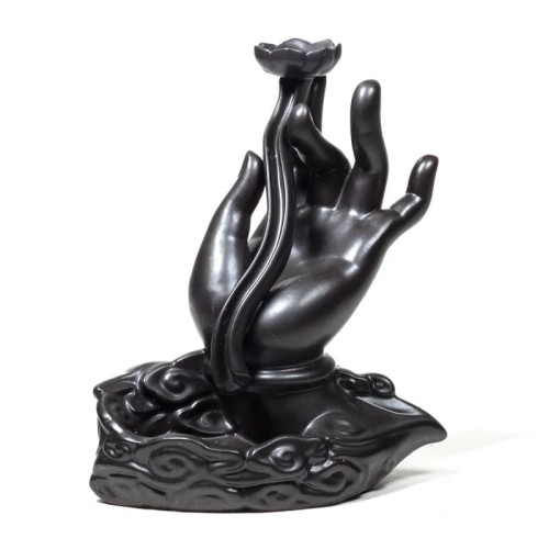 Reflux incense burner, Hand with Loto - Reflux incense and censers - MundoYoga Yoga Shop Specializing in Yoga