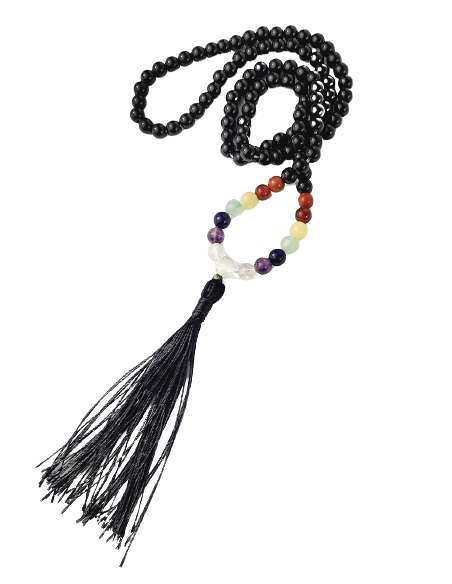 Mala de Obsidiana - 7 Chakras - Malas - MundoYoga Tienda Especializada en Yoga