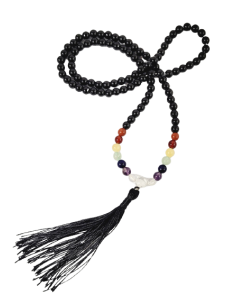 Mala d'Obsidienne - 7 Chakras - Malas - MundoYoga Boutique de yoga spécialisée dans le yoga
