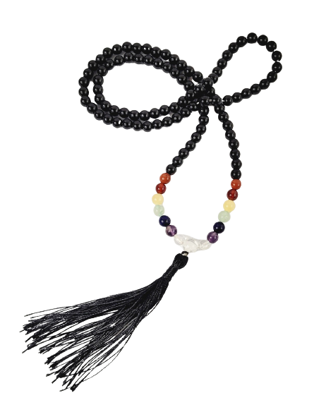 Mala de Obsidiana - 7 Chakras - Malas - MundoYoga Tienda Especializada en Yoga