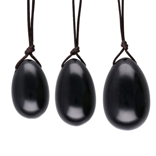 Comprar Set de 3 Huevos Yoni de Obsidiana en www.mundoyoga.com