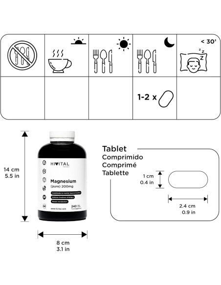 Magnesium (Pure) - 200mg - Nutritional Supplements - MundoYoga Yoga Shop Specializing in Yoga