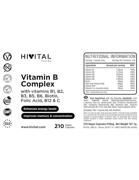 Vitamin B-Komplex - Nahrungsergänzungsmittel - MundoYoga Yoga Shop, spezialisiert auf Yoga