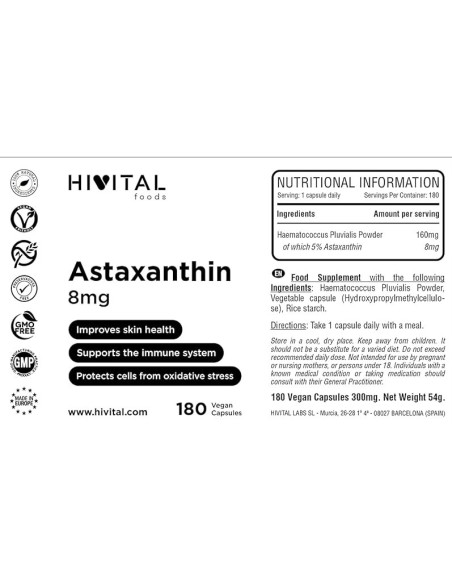 Astaxantina - 8mg - Suplementos Nutricionales - MundoYoga Tienda Especializada en Yoga