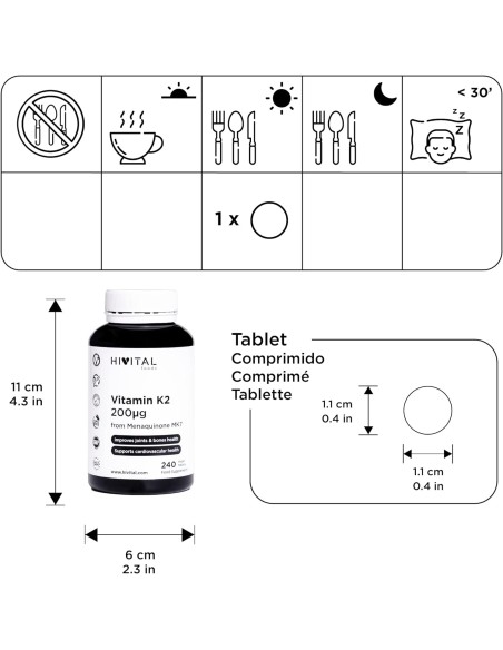 Vitamine K2 (MK7) - 200μg - Suppléments Nutritionnels - MundoYoga Boutique de yoga spécialisée dans le yoga