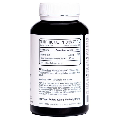 Vitamina K2 (MK7) - 200μg - Suplementos Nutricionales - MundoYoga Tienda Especializada en Yoga