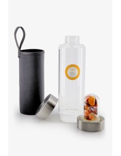 Botella de agua SUNSHINE con Aventurina y Carneola Energía positiva en cada sorbo.