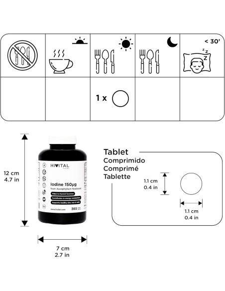 Yodo Natural 150 mcg, 365 comprimidos