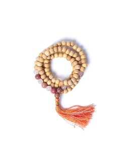 Mala Tulsi avec thulite/quartz rose qualité AA 2