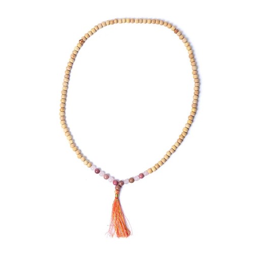 Tulsi mala with thulite/ rose quartz AA quality