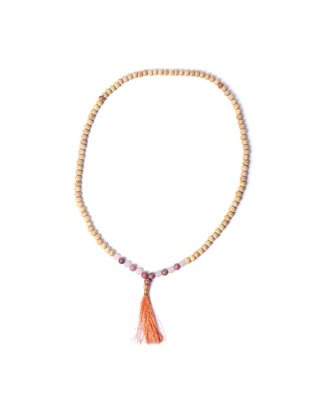 Tulsi mala with thulite/ rose quartz AA quality Tulsi mala with thulite/ rose quartz AA quality