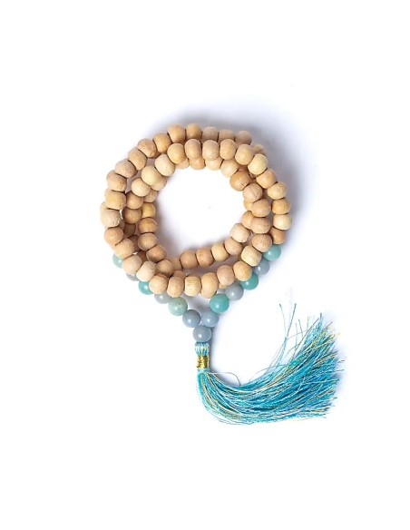 Mala Tulsi avec Angelite et Amazonite AA - 108 perles - - Mala Tulsi avec Angelite et Amazonite AA - 108 perles - Mala Tulsi ave Mala Tulsi avec Angelite et Amazonite AA - 108 perles - - Mala Tulsi avec Angelite et Amazonite AA - 108 perles - Mala Tulsi ave