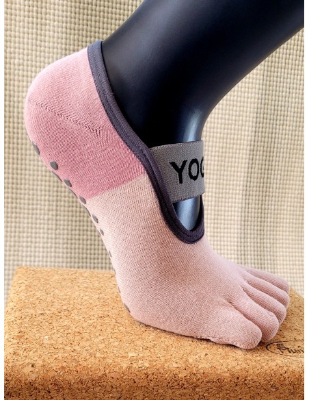 Meias antiderrapantes YOGA Blush-Rose | Conforto e aderência