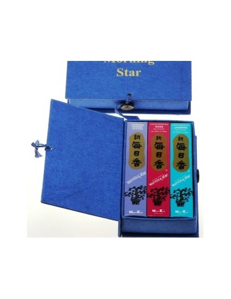 Boîte de 3 Morning Star, Jasmin, Lavande et Rose - Encens japonais - MundoYoga Boutique de yoga spécialisée dans le yoga