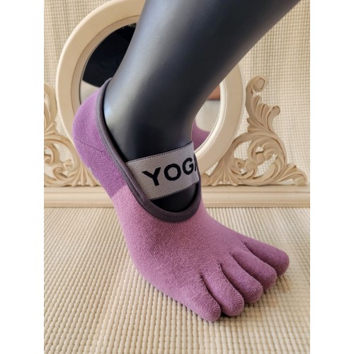 YOGA meias antiderrapantes Mauve | Apoio e harmonia