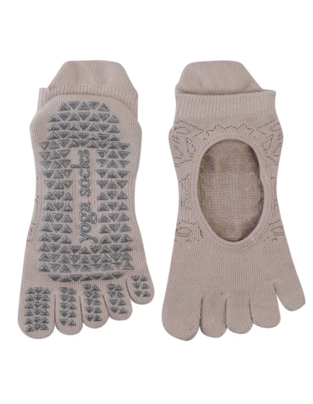 Meias antiderrapantes Lola com biqueira nude | Suavidad y agarre seguro – MundoYoga