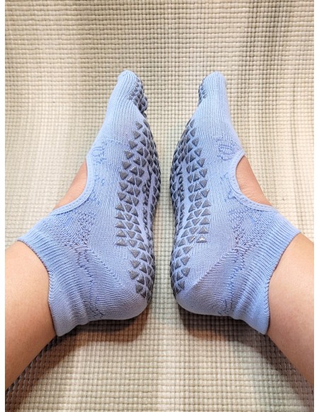 Meias antiderrapantes “Lola” com dedos, azul-bebé