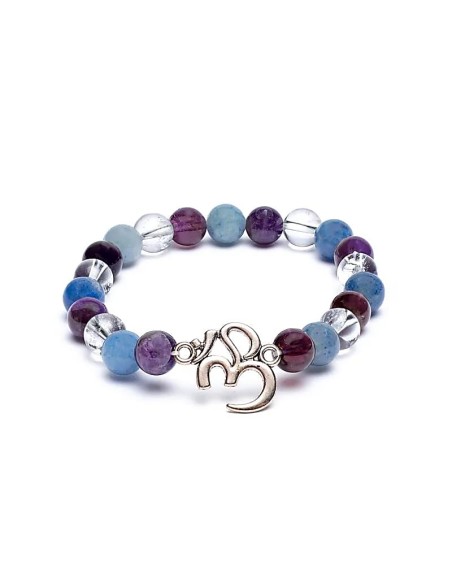 Pulsera de Amatista, Aventurina y Cristal de Roca